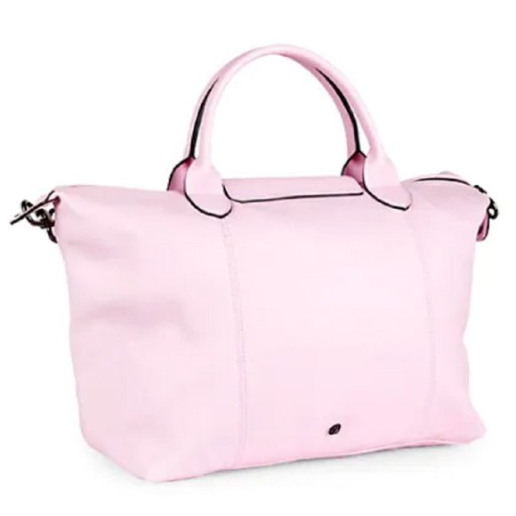 Longchamp Le Pliage Cuir Top Handle Bag in Pink - Picture 9 of 11